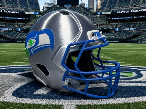 Pieza para disfraz o exhibición: Retro Seattle Seahawks Mini Football Helmet — referencia de MakerWorld