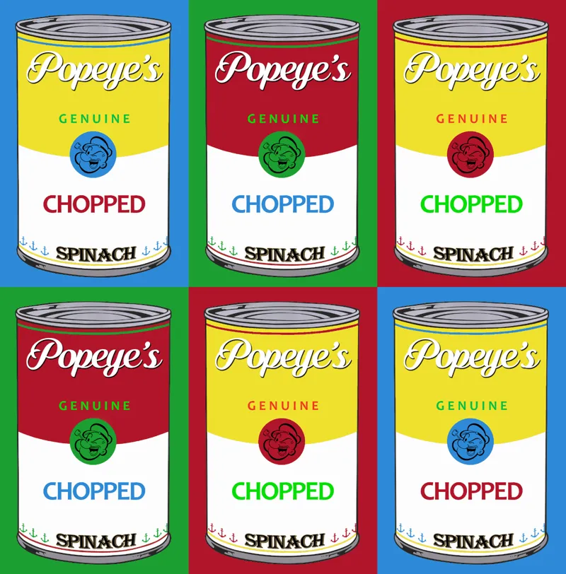Popeye Spinach Pop art Hue Forge