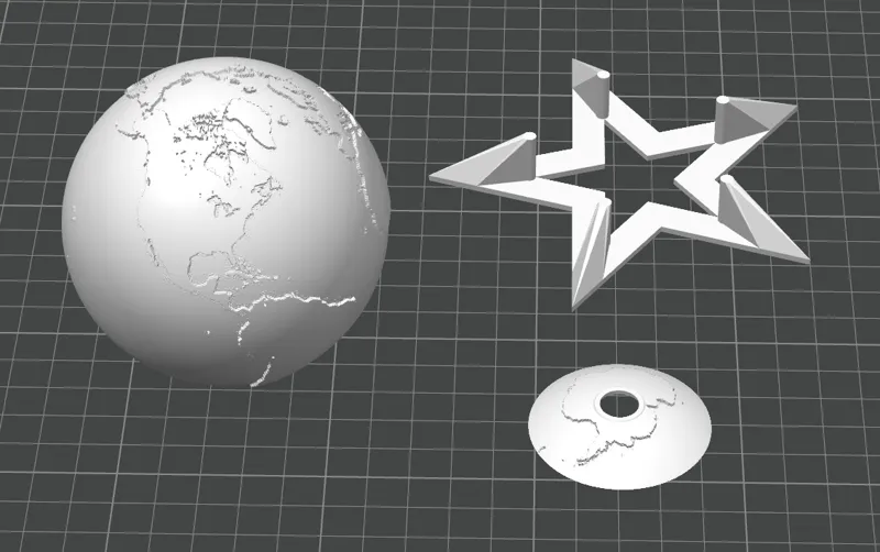 地球+五角星底座