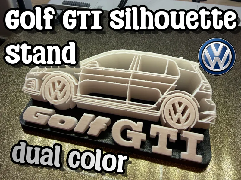 Golf GTI Silhouette Logo Stand