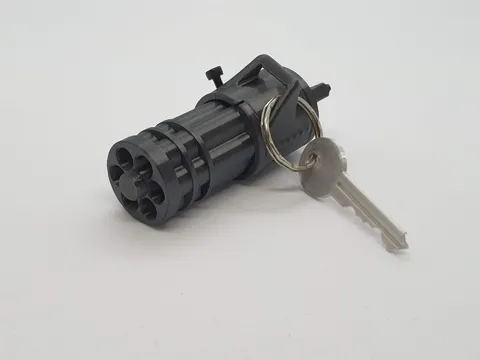 Minigun Keychain — Functional BB Blaster view 4