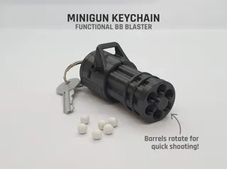 Minigun Keychain — Functional BB Blaster