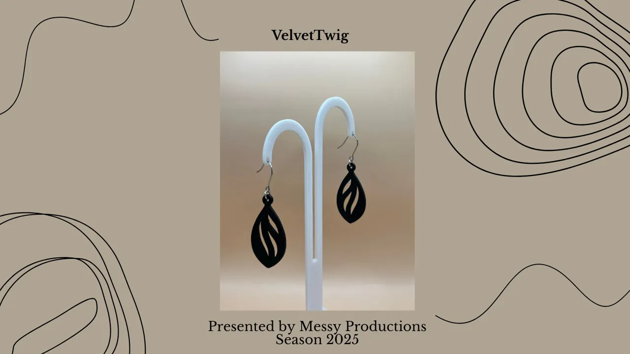 Black Teardrop Earrings view 3