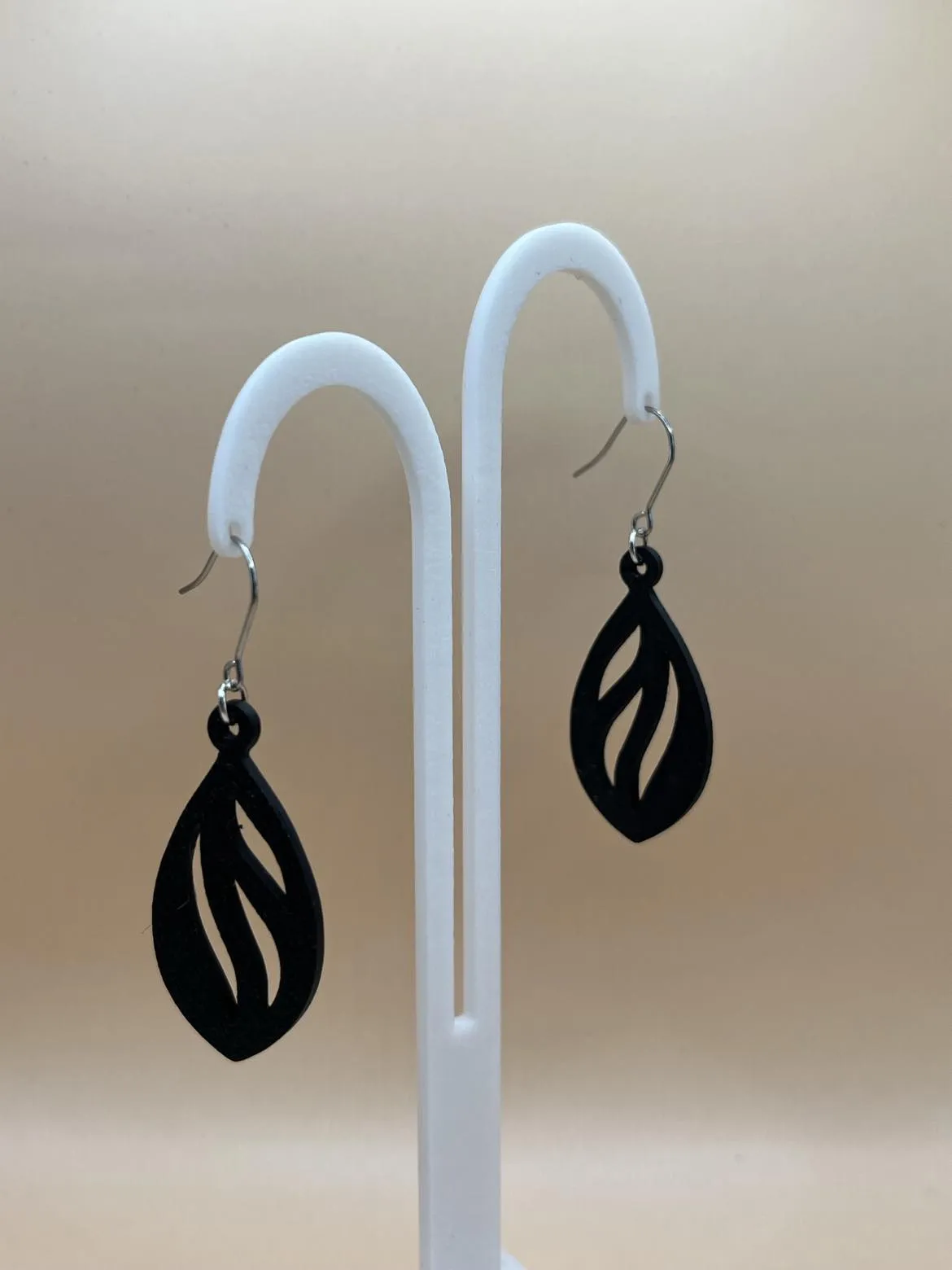Black Teardrop Earrings view 2