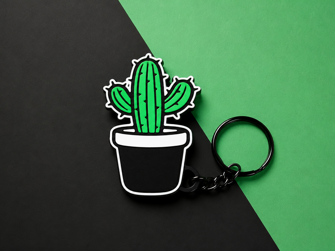 cute cactus keychain