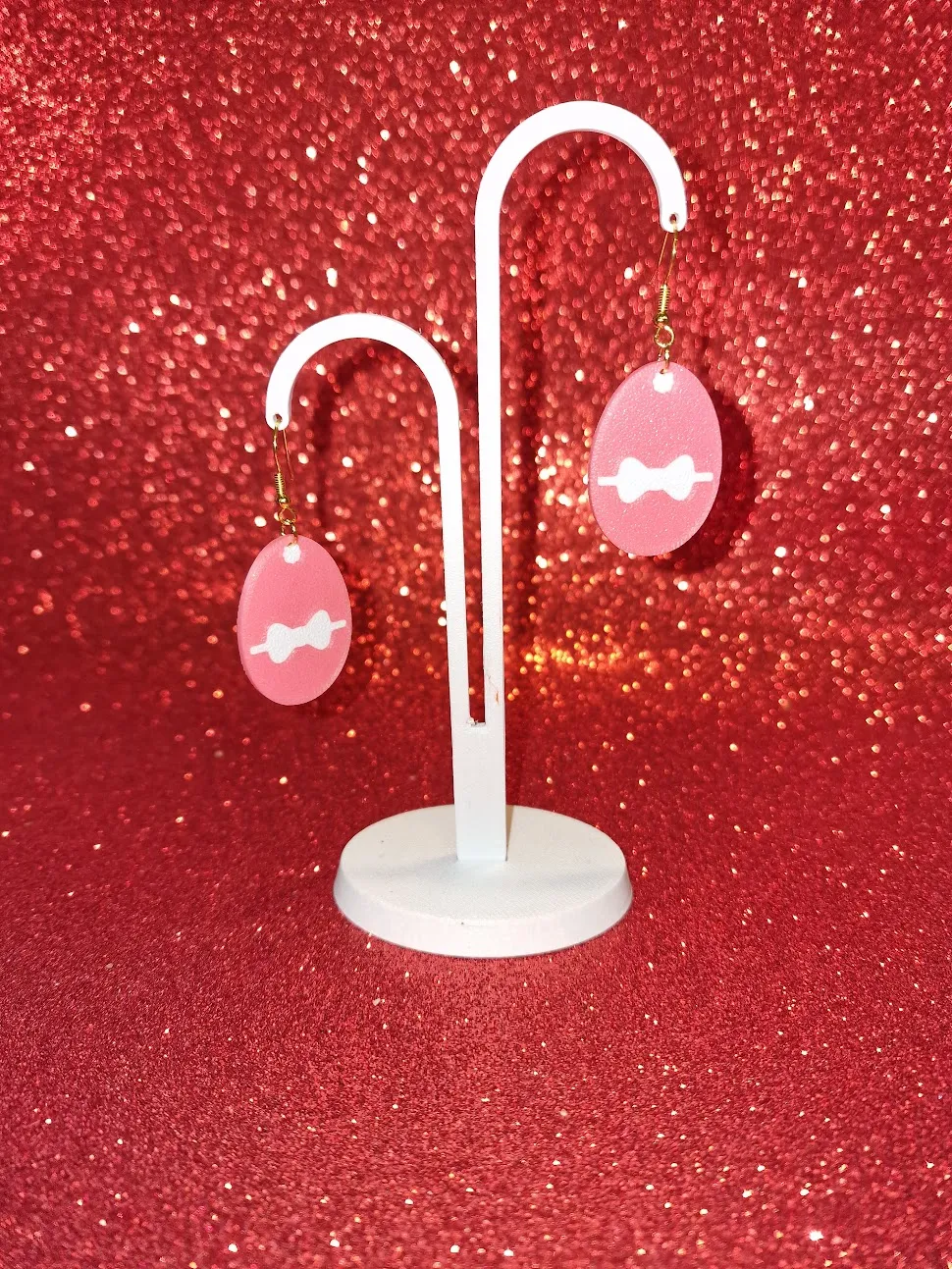 Easter egg bow earrings view 3