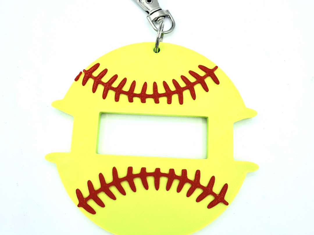 Softball: Hair Tie Holder Bag Tag - 1