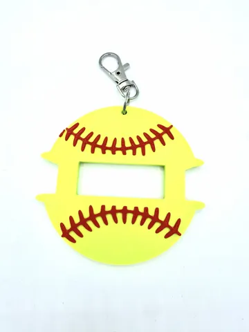 Accesorio para sujetar ligas de cabello: Softball: Hair Tie Holder Bag Tag — vista de referencia 3