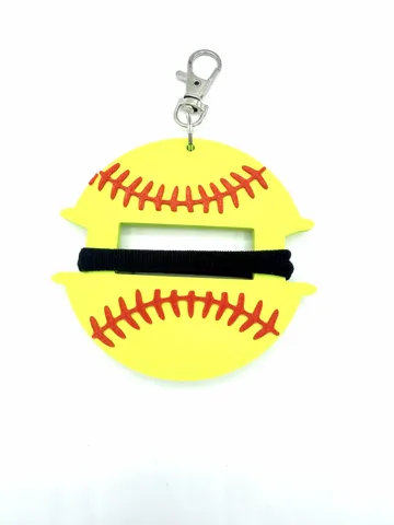 Accesorio para sujetar ligas de cabello: Softball: Hair Tie Holder Bag Tag — vista de referencia 4