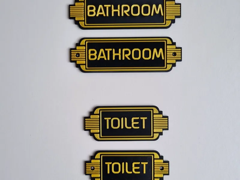 Retro bathroom and toilet signs 