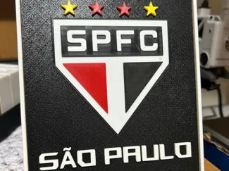 Escudo do São Paulo em Placa 150% com as estrelas