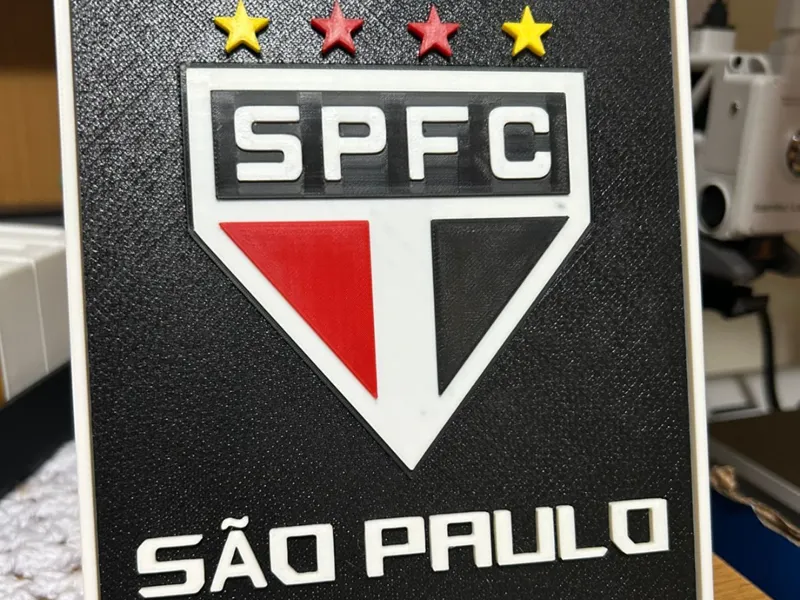 Escudo do São Paulo em Placa 150% com as estrelas