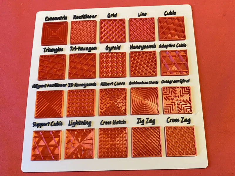 Modular Infill Pattern Comparison Board