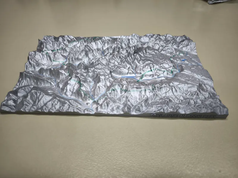 Slovenian Julian Alps Topography Map