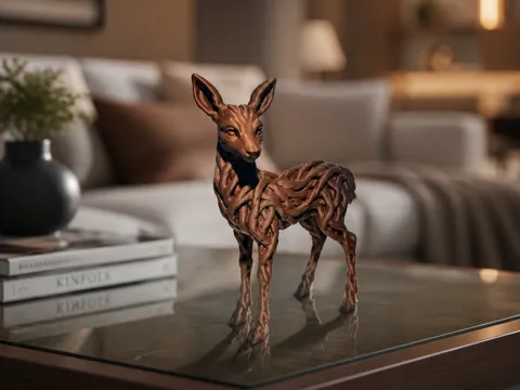 Modelo para impresión 3D: Wurzelreh "Waldläuferin" aus verflochtenem Holz — referencia de MakerWorld