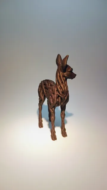 Modelo para impresión 3D: Wurzelreh "Waldläuferin" aus verflochtenem Holz — vista de referencia 5