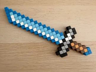 Minecraft 钻石剑 - 双面纹理、圆角、易涂色