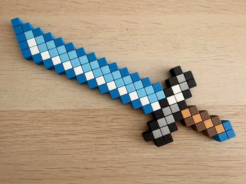 Minecraft 钻石剑 - 双面纹理、圆角、易涂色