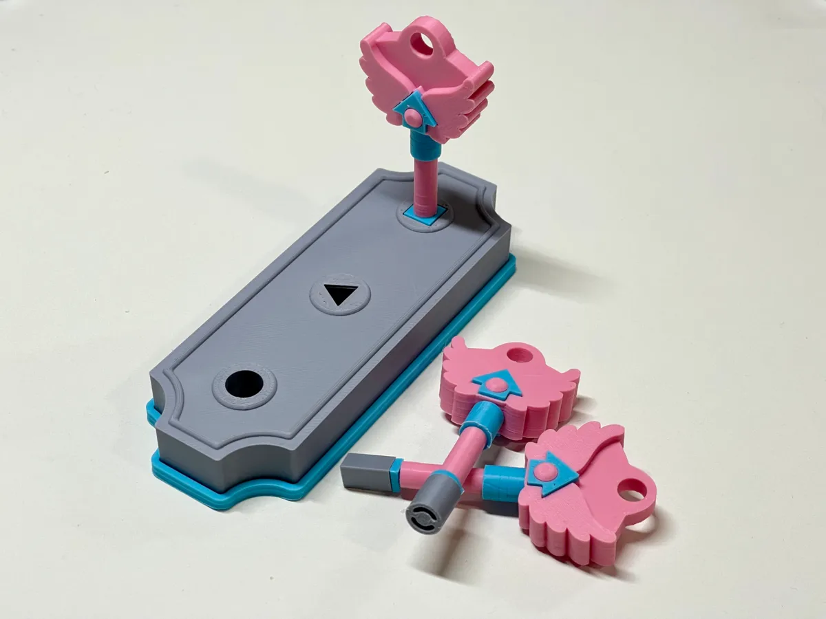 Squid Game 3 Keys and Lock Assembly - Keychain by Evan_muhaha MakerWorld: Download Free 3D Models - 3D model önizlemesi