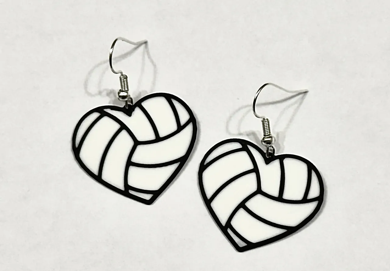 Heart Sports Ball Earrings view 4