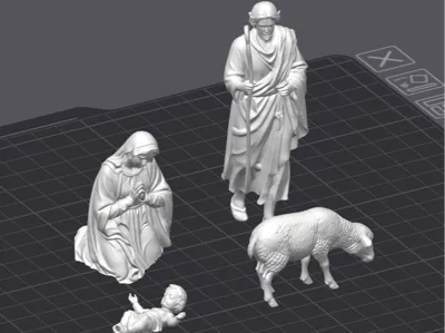 Nativity family baby jesus Mary, Joseph and Sheep