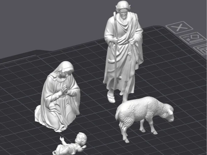 Nativity family baby jesus Mary, Joseph and Sheep