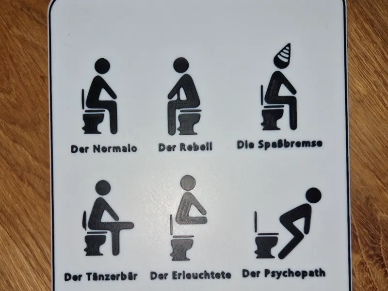 Lustiges Toiletten-Schild