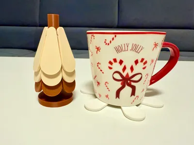 Christmas Tree coaster - elastic folding design