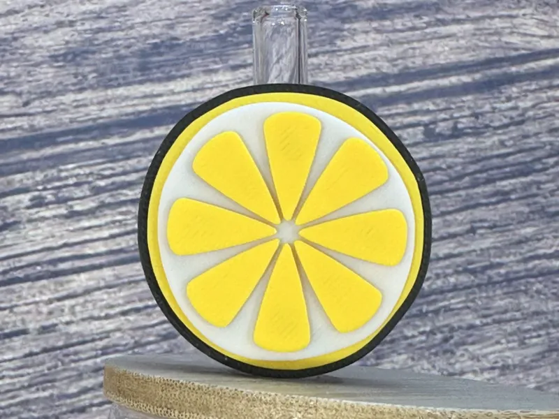 Lemon slice straw topper