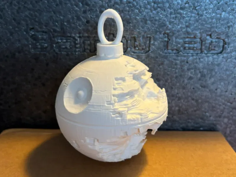 christmas death star bauble starwars view 2