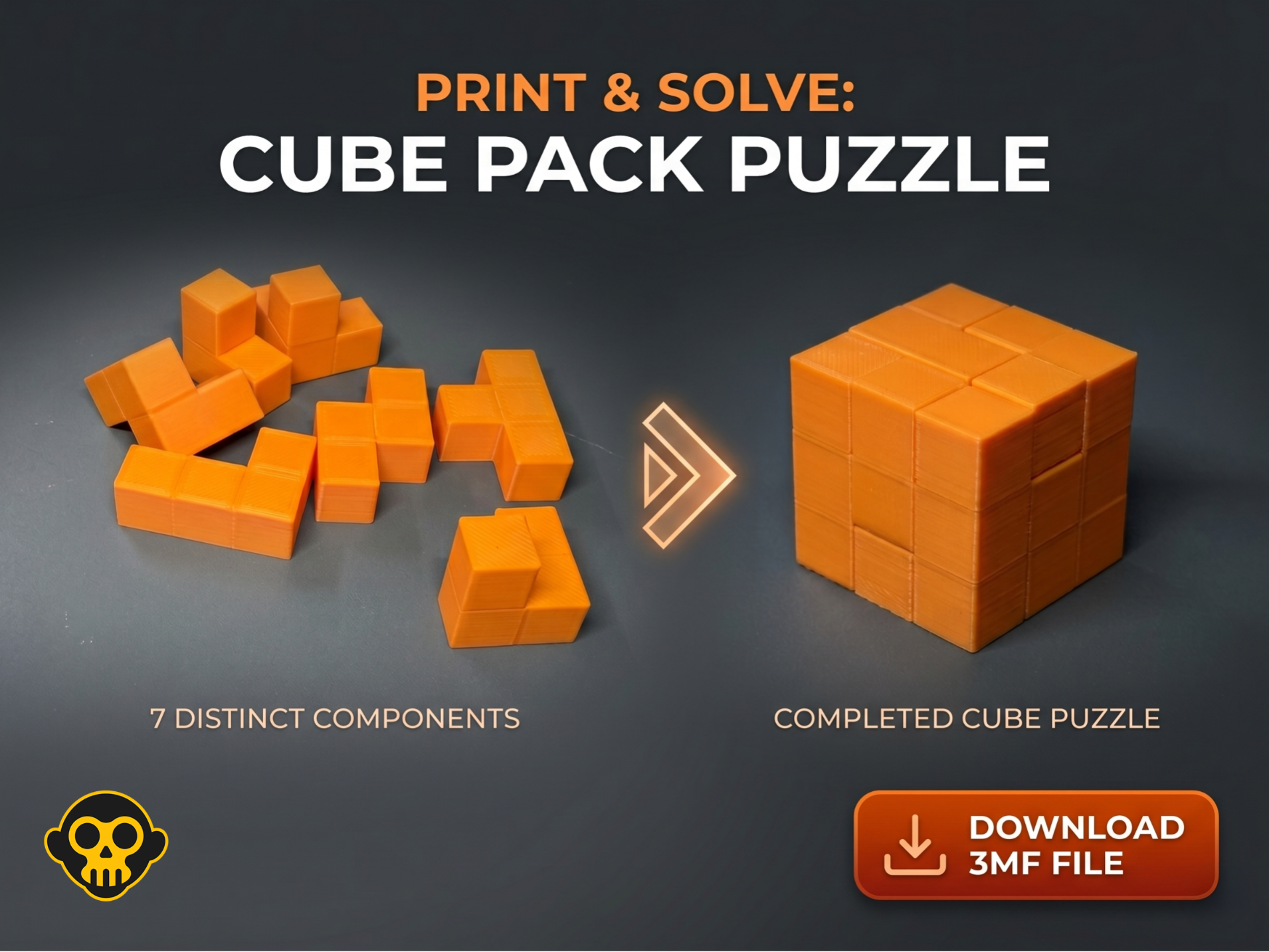 Cube Pack Puzzle with Display Holder