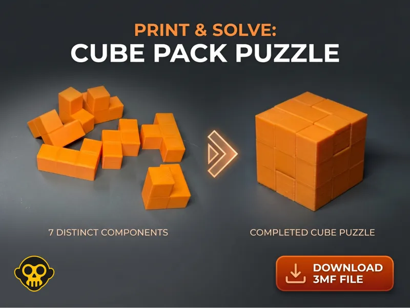 Cube Pack Puzzle with Display Holder
