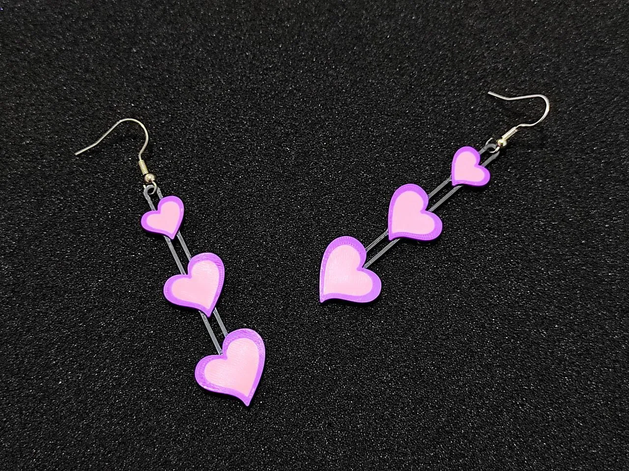 Triple Heart Drop Earrings - Valentine's Day view 3