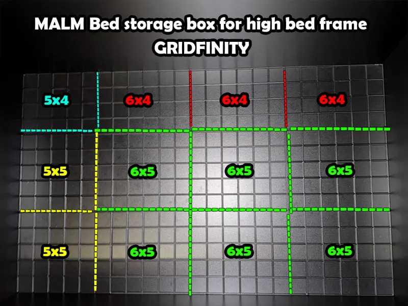Gridfinity Plate for IKEA MALM Bed Drawer