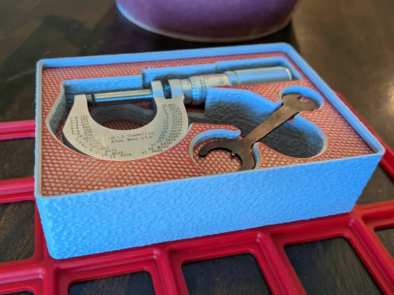 1" Micrometer Gridfinity box