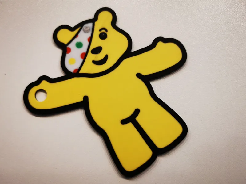 Pudsey bear keyring for BBC Children in Need
