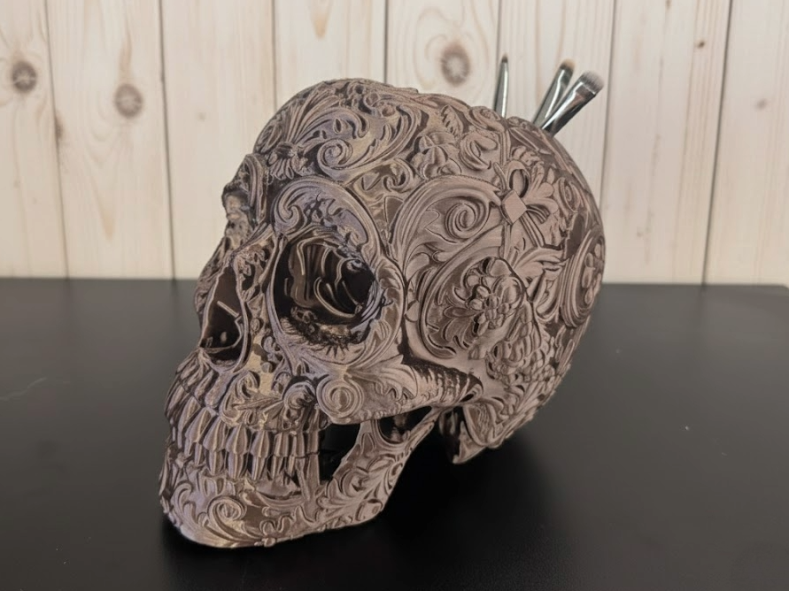 Ornate Floral Sugar Skull Organizer