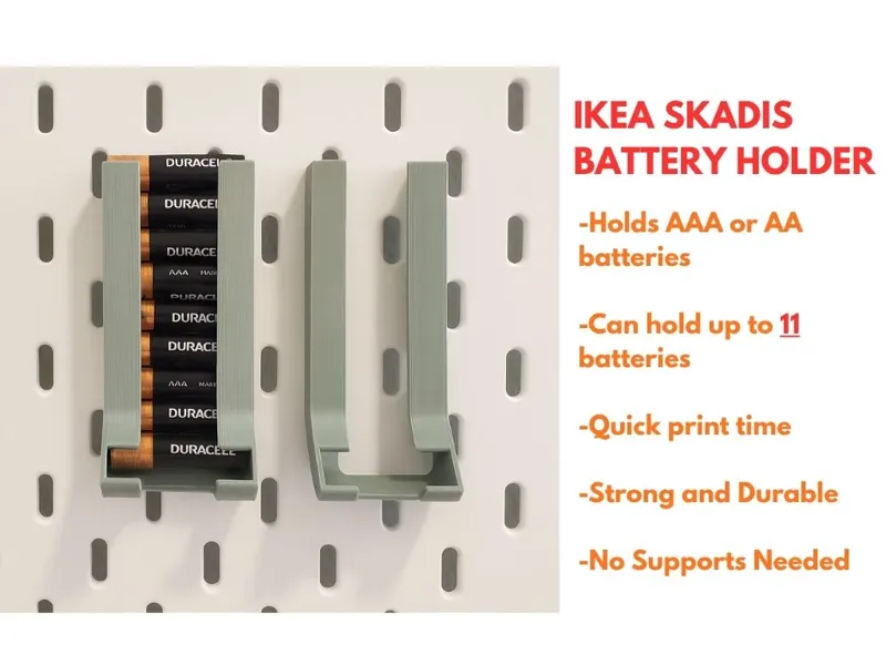 AA Battery Dispenser for IKEA SKADIS Pegboard
