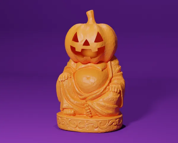 Bouddha citrouille pour Halloween