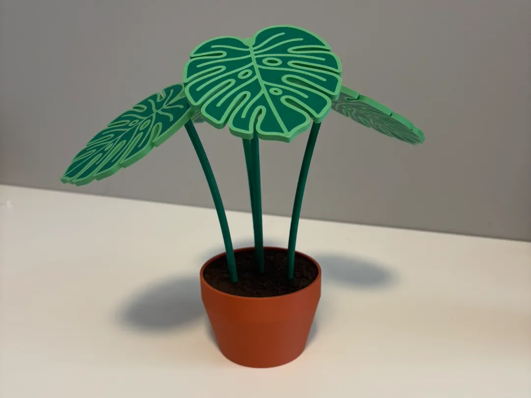 Monstera Leaf Coaster w/ Planter Holder - Free 3D Print Model - MakerWorld