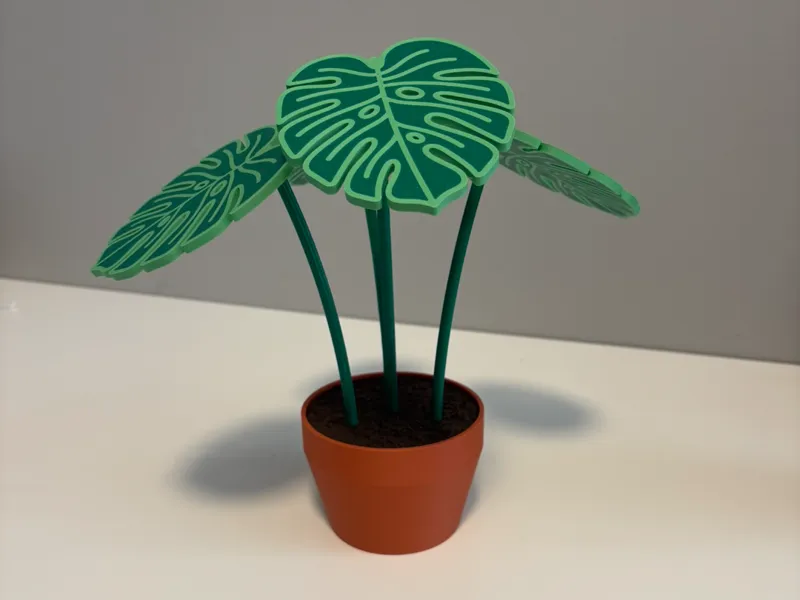 Monstera Leaf Coaster w/ Planter Holder
