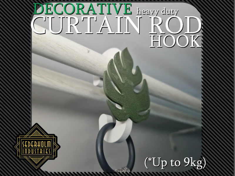 Curtain rod hook heavy duty