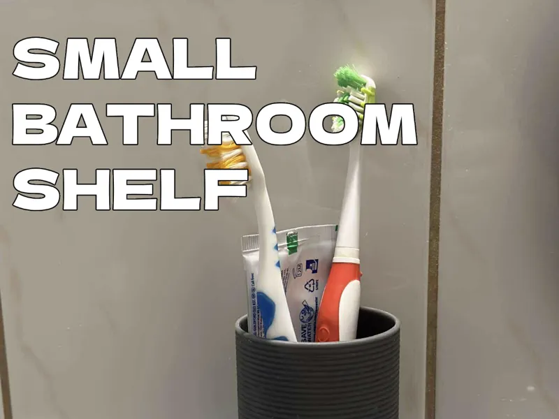 Small Bathroom Cup Shelf with Drain Holes