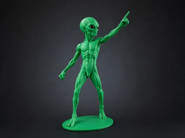 Estátua Alienígena Apontando