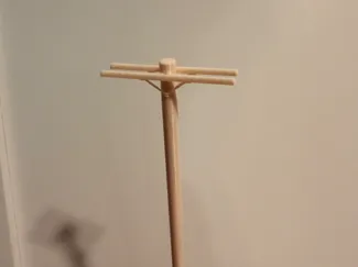 Telephone Pole for HO Scale Layout - 2 Cross Arms
