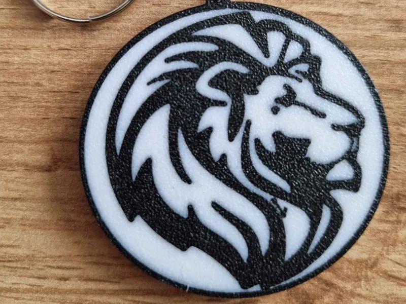 0.16mm High Quality, Keychain Lion, black/white