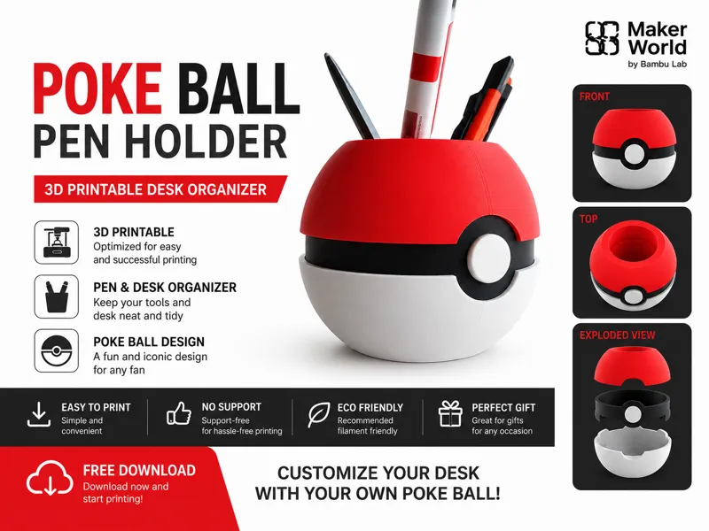 Poke Ball Pen Holder