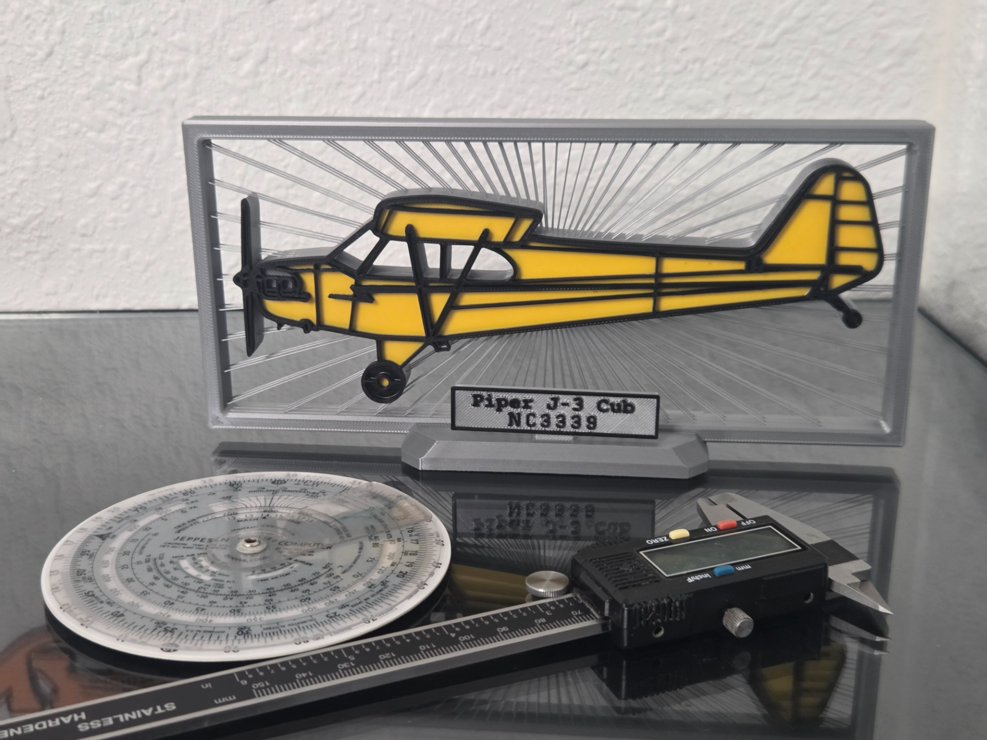 Piper J-3 Cub Customizable Desk Display String Art 3D model