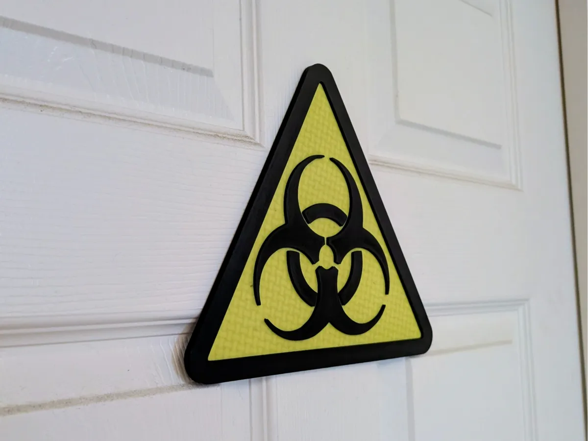 Biohazard Door Sign Warning Plaque - Free 3D Print Model - MakerWorld