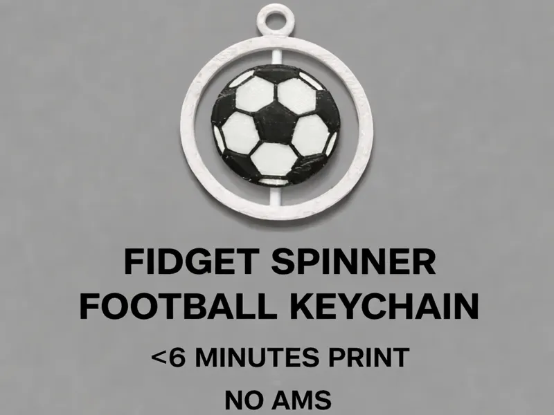 Fidget Spinner Football Keychain